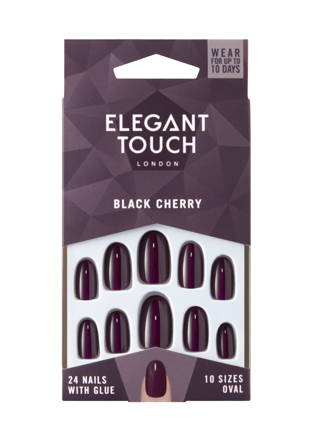 6KPL Elegant Touch Colour Nails Black Cherry Love Beauty oy