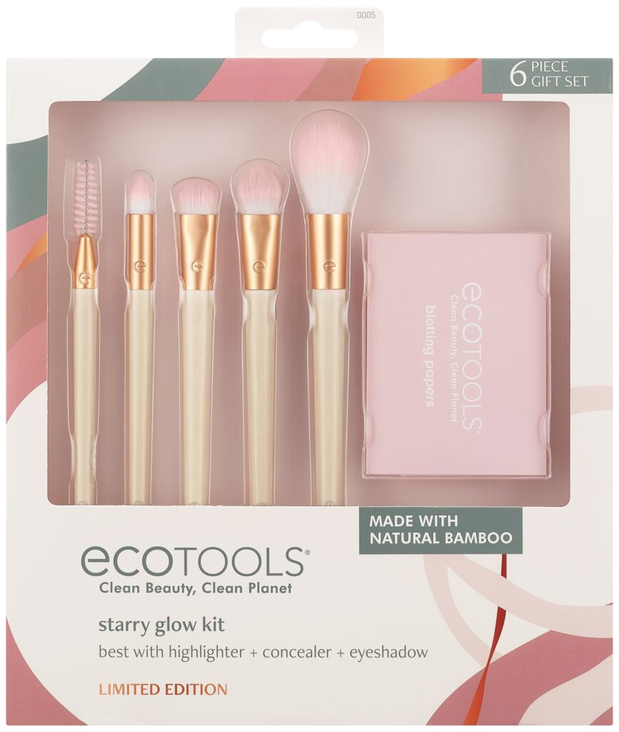 3KPL Ecotools Starry Glow Makeup Brush Kit, 6 Piece Holiday Gift Set